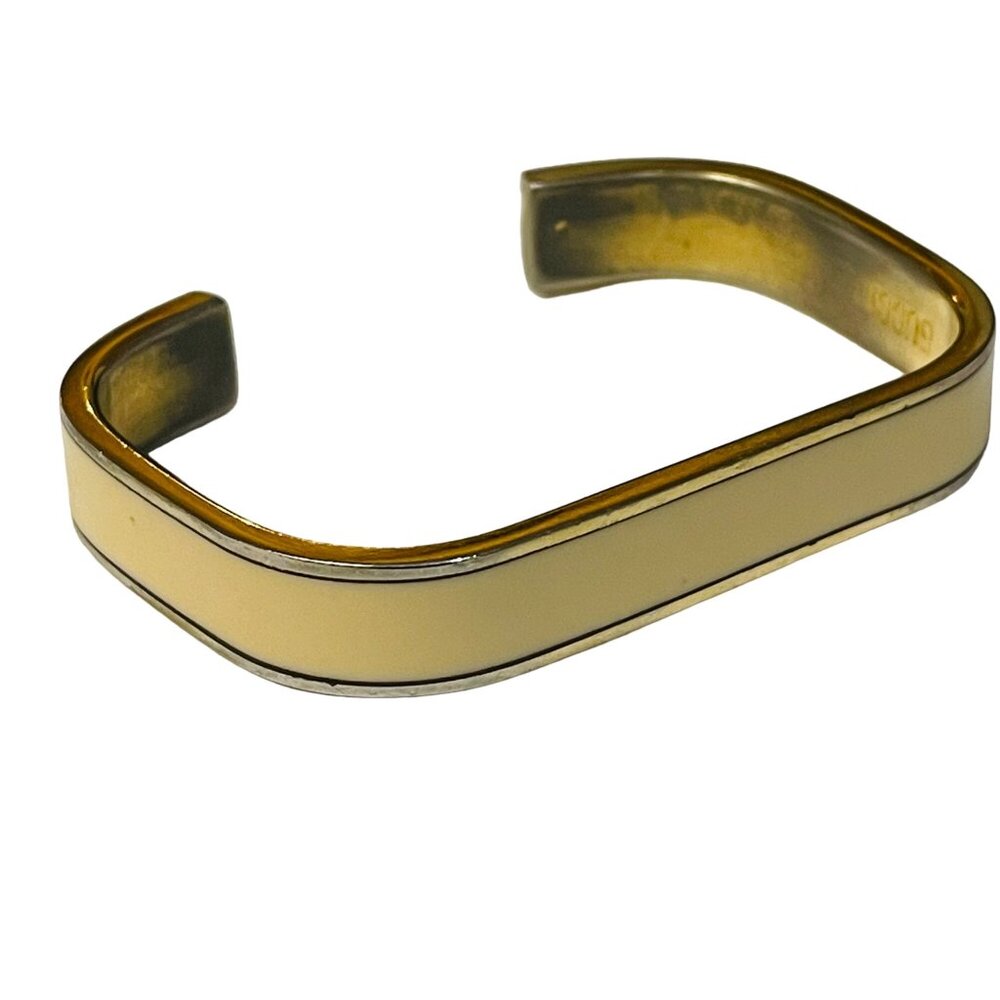 Vintage Gucci Cuff Bracelet Gold-Tone Square  Bangle 2 1/2"‎ x 1 1/2"